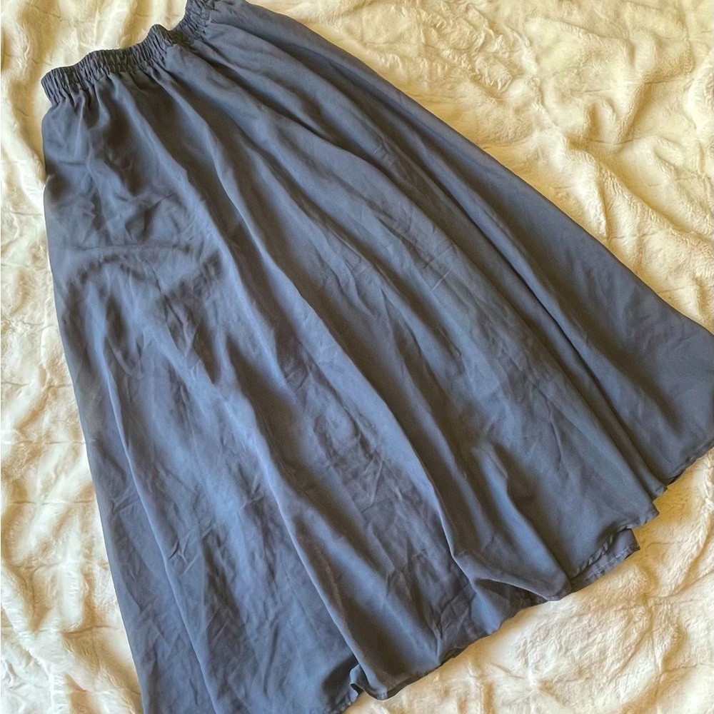 Gray blue long skirt